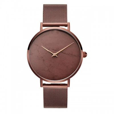 China Manufacturer Top Sellers 2019 Coffee Marble Face Quartz Lady Watch Wrist Watch Women